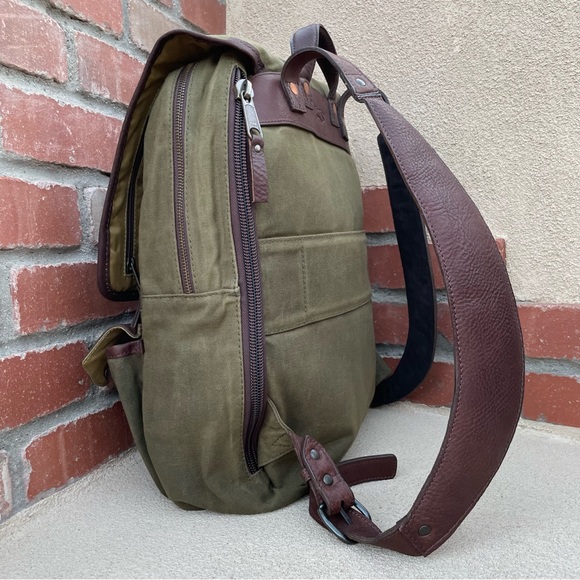 🆕 Mission Mercantile Leather Goods CAMPAIGN WAXED CANVAS BACKPACK | All Purpose - Picture 6 of 15